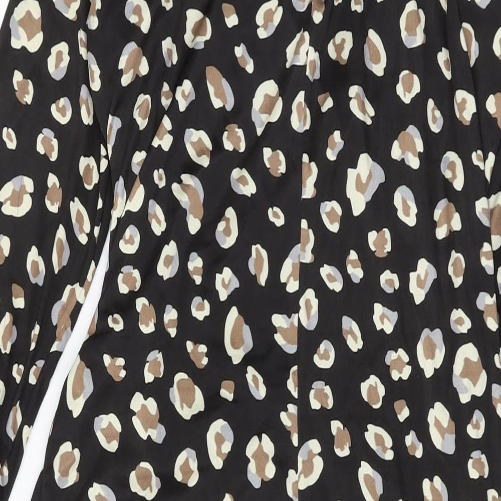 Marisa & Marie Womens Black Animal Print Polyester A-Line Size M V-Neck Pullover
