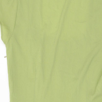 Dancing Leopard Womens Green Polyester A-Line Size 12 Square Neck Pullover
