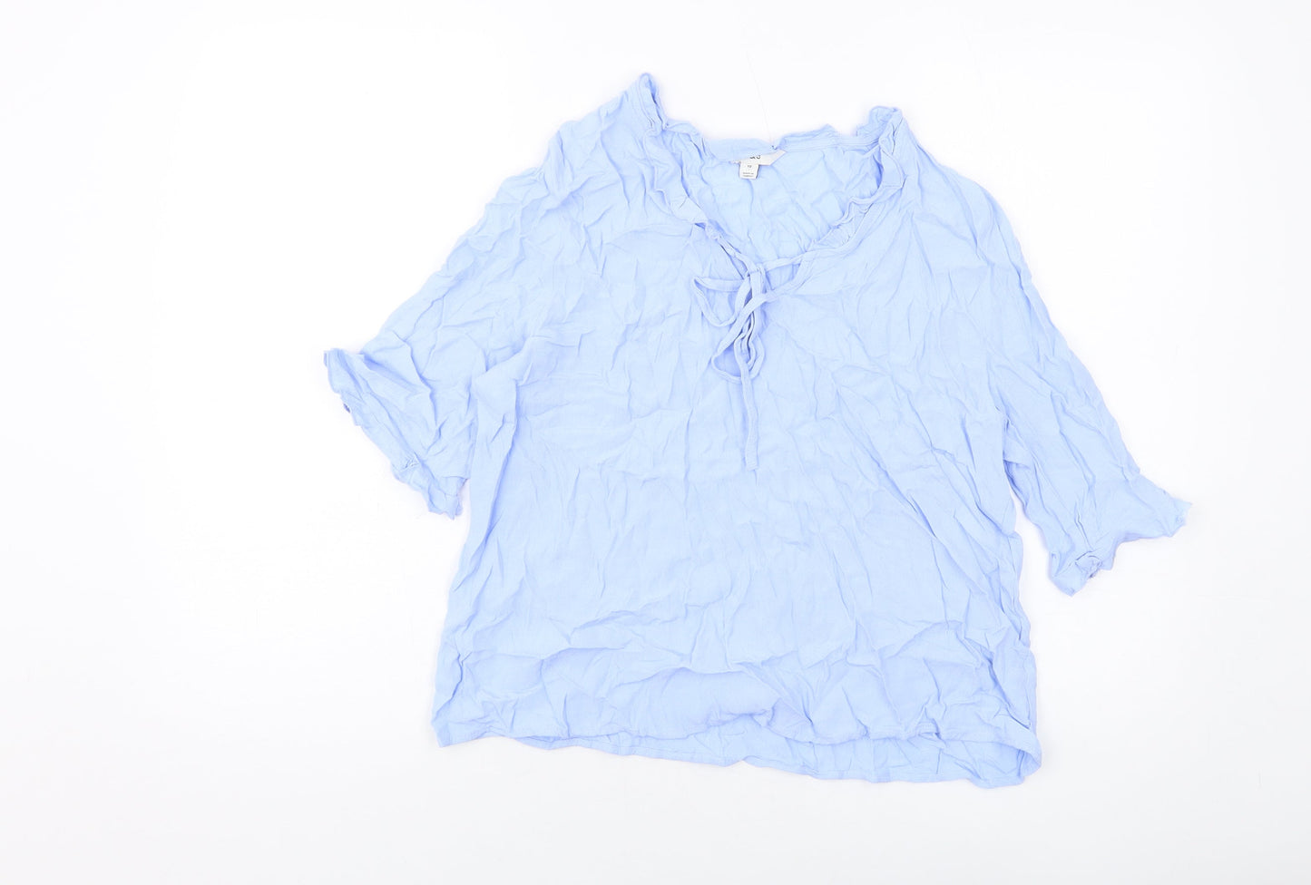 Womens UK Size 12 Marks and Spencer Blue Basic Blouse