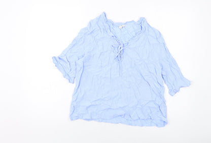 Womens UK Size 12 Marks and Spencer Blue Basic Blouse