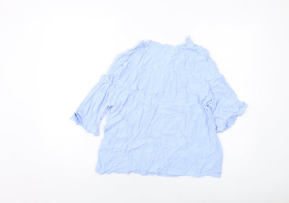 Womens UK Size 12 Marks and Spencer Blue Basic Blouse