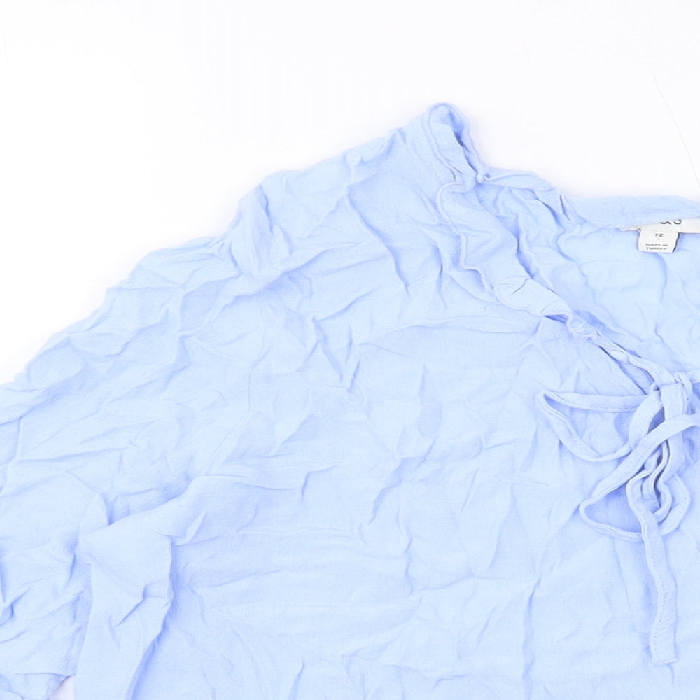 Womens UK Size 12 Marks and Spencer Blue Basic Blouse