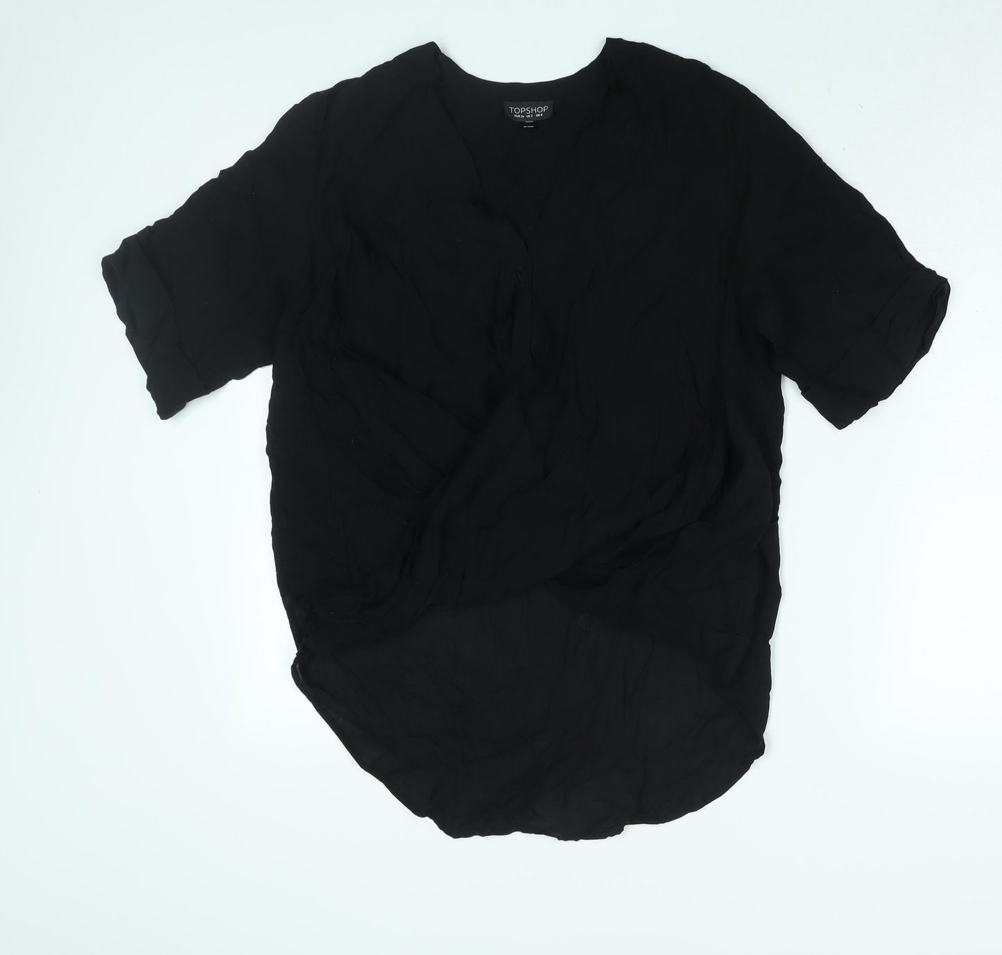 Womens UK Size 6 Topshop Black Basic Blouse