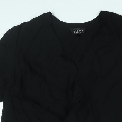 Womens UK Size 6 Topshop Black Basic Blouse
