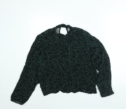 Womens UK Size L Zara Black Basic Blouse