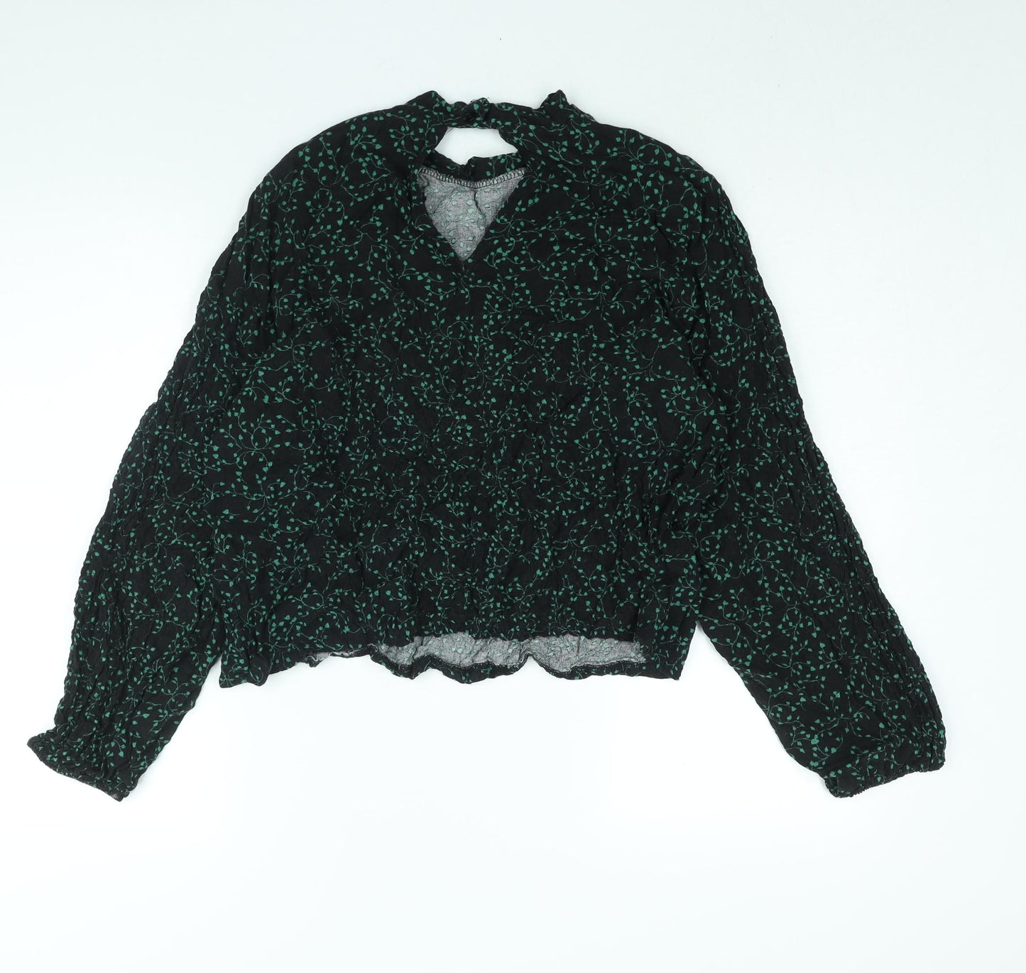 Womens UK Size L Zara Black Basic Blouse