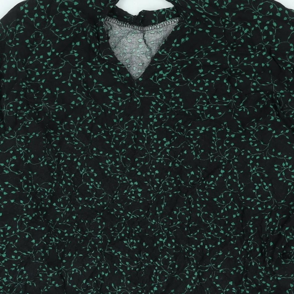 Womens UK Size L Zara Black Basic Blouse