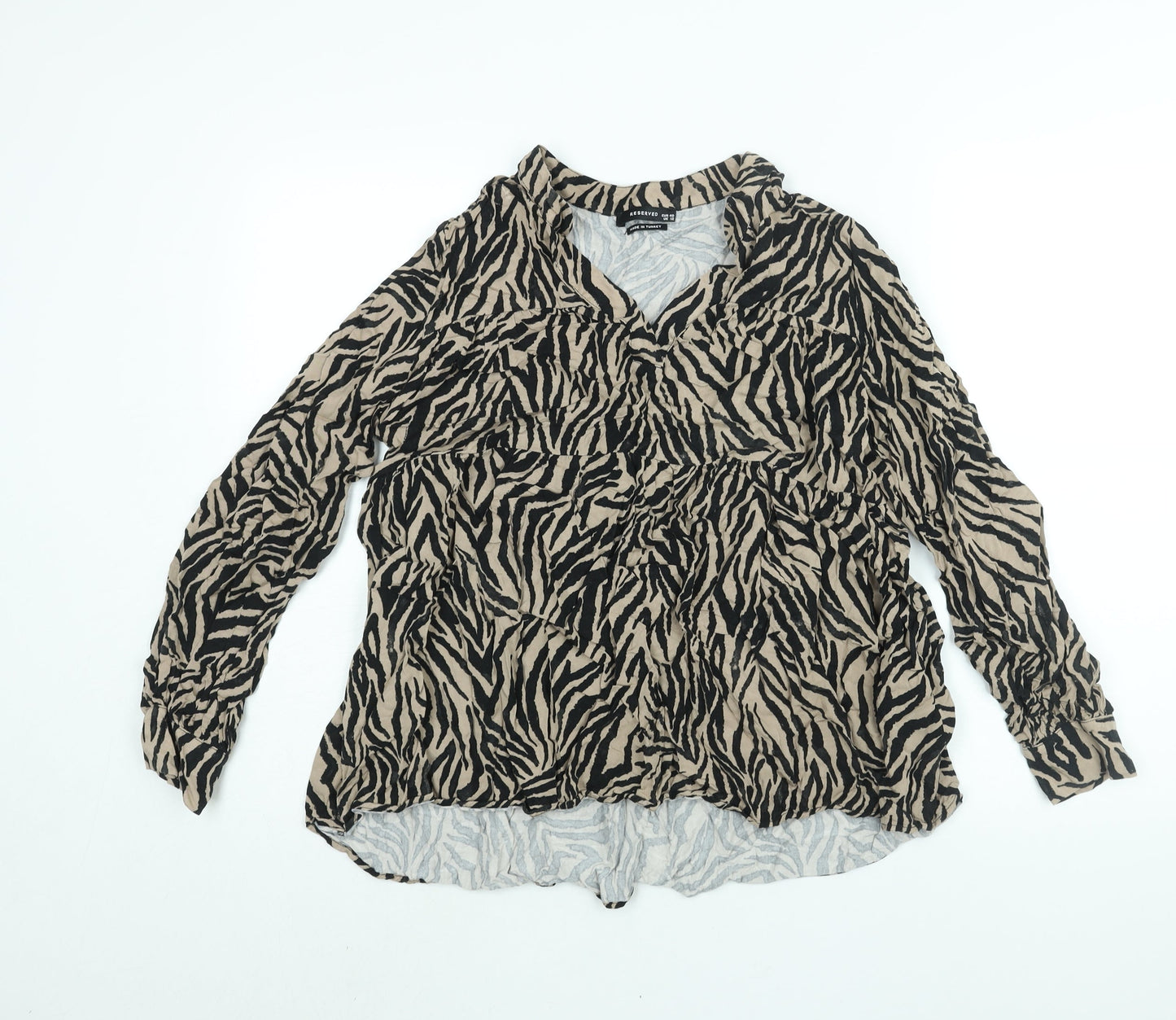 Womens UK Size 12 RESERVED Brown Basic Blouse