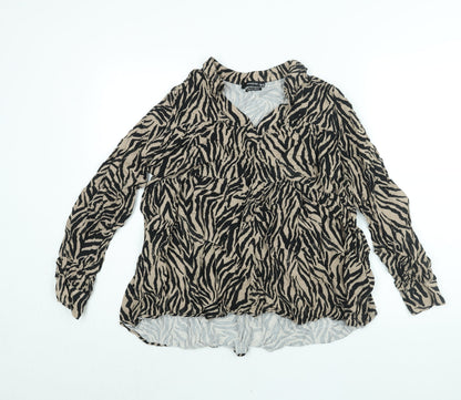 Womens UK Size 12 RESERVED Brown Basic Blouse
