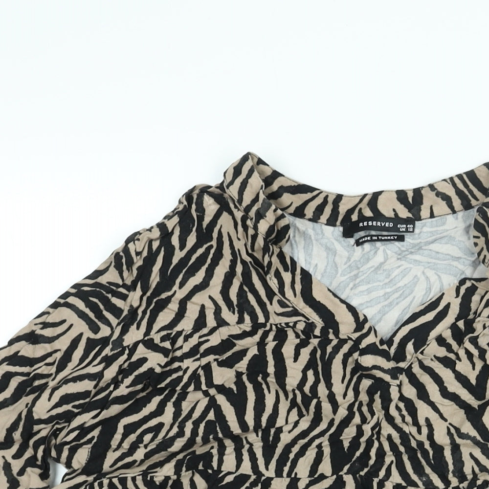Womens UK Size 12 RESERVED Brown Basic Blouse