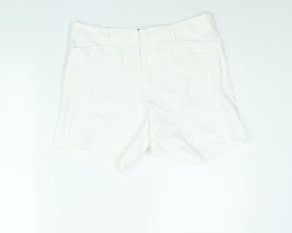 Susan Miller Womens White Polyester Basic Shorts Size 10 L5 in Regular Zip
