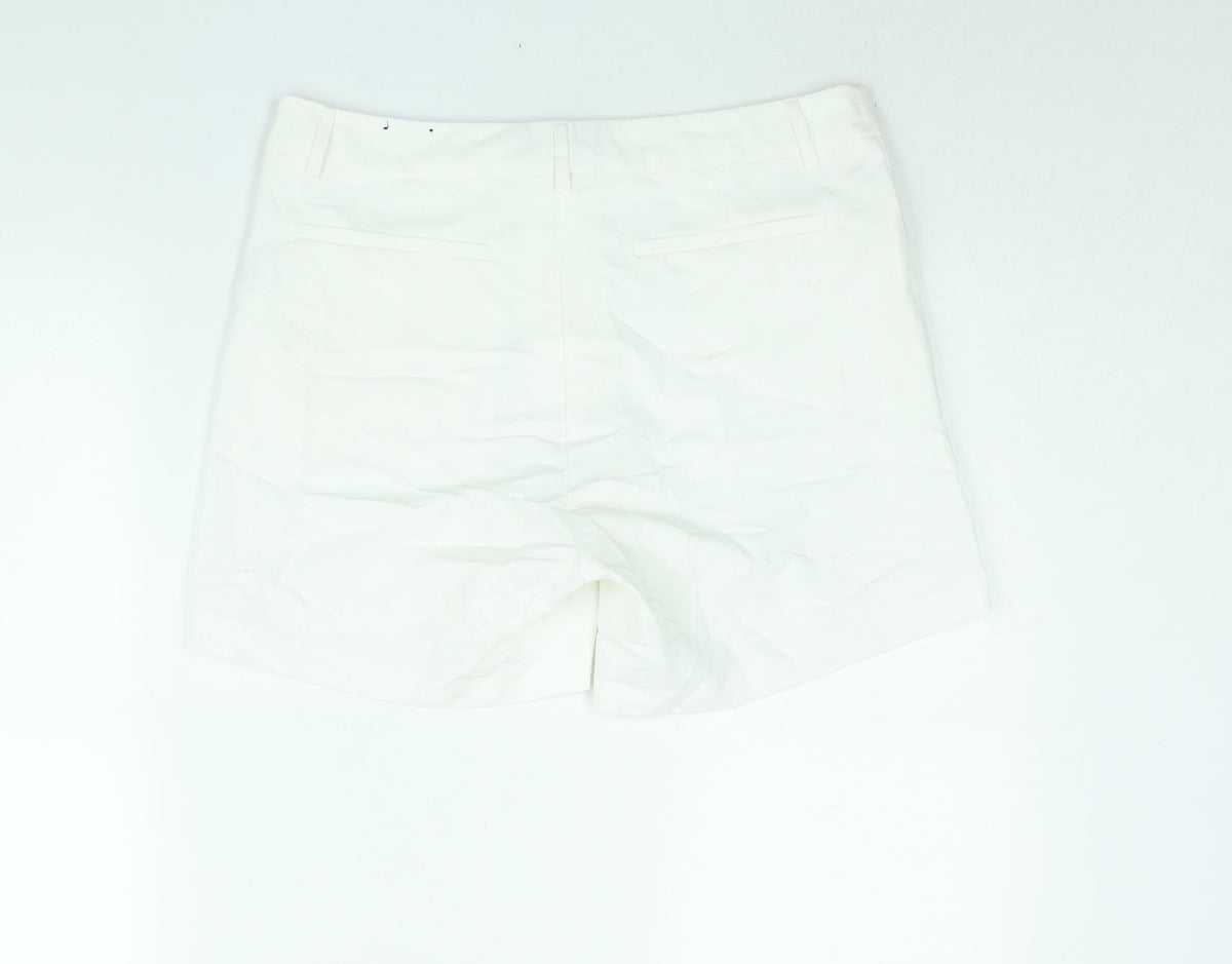 Susan Miller Womens White Polyester Basic Shorts Size 10 L5 in Regular Zip