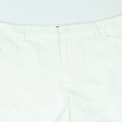 Susan Miller Womens White Polyester Basic Shorts Size 10 L5 in Regular Zip