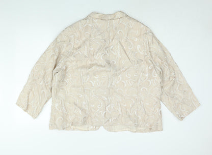 Milano Womens Pink Geometric Jacket Size 26 Button