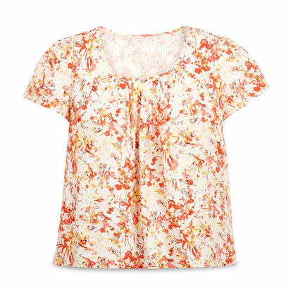Balsamik Womens Multicoloured Geometric Viscose Basic Blouse Size 18 Scoop Neck - Size 18-20