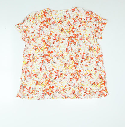 Balsamik Womens Multicoloured Geometric Viscose Basic Blouse Size 18 Scoop Neck - Size 18-20