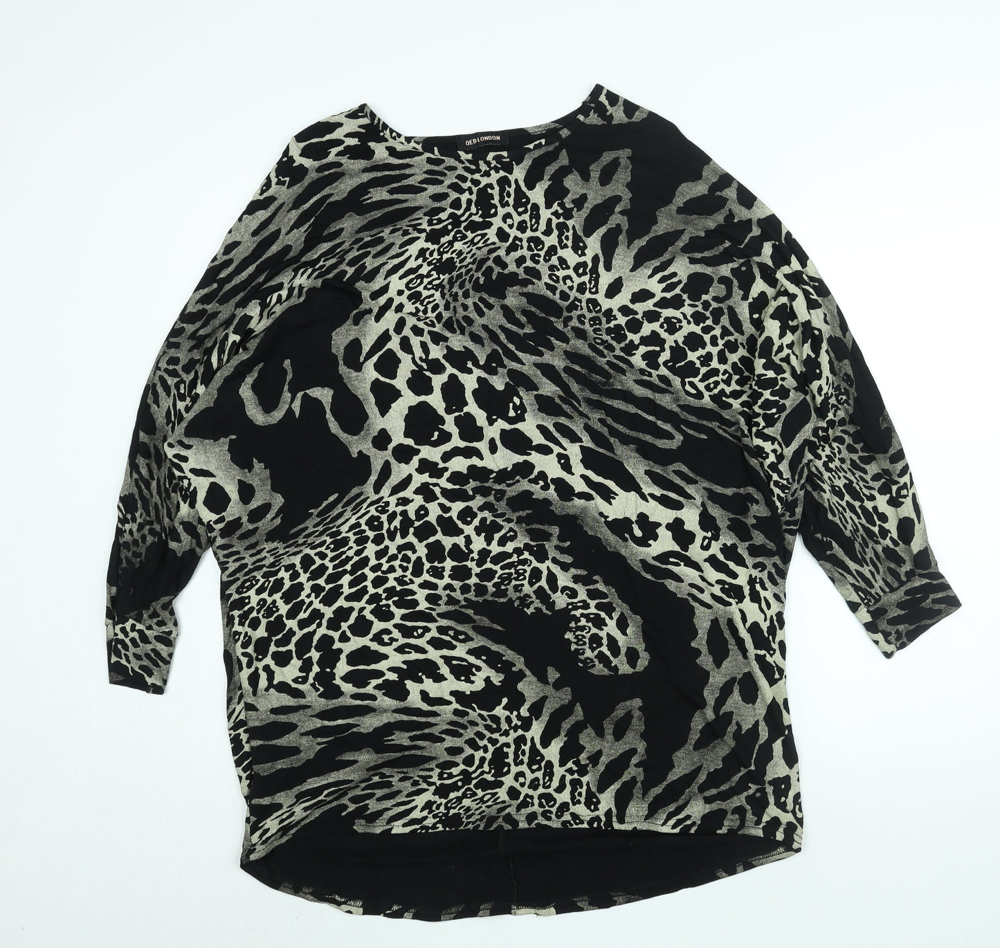 Womens UK Size S QED London Black Tunic Blouse