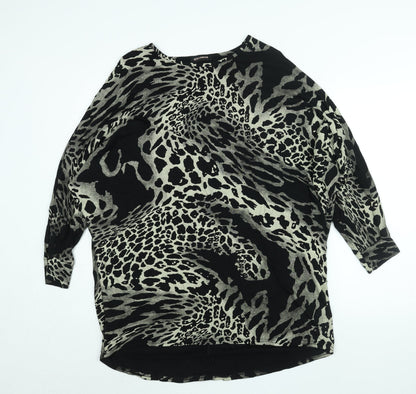Womens UK Size S QED London Black Tunic Blouse
