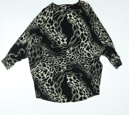 Womens UK Size S QED London Black Tunic Blouse