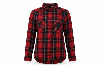Divided by H&M Womens Red Check Cotton Basic Button-Up Size 10 Collared