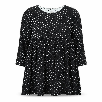 ASOS Womens Black Polka Dot Polyester A-Line Size 12 Round Neck Pullover