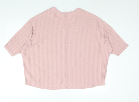 Womens UK Size L New Look Pink Basic Blouse
