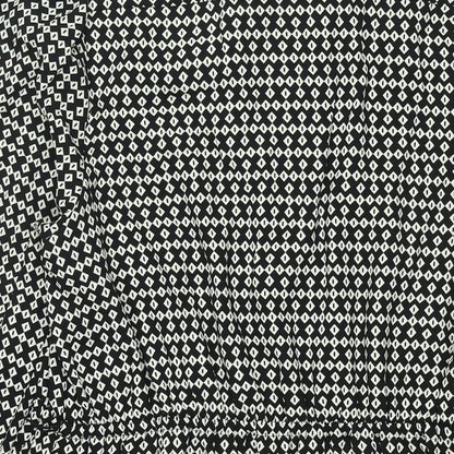 Marks and Spencer Womens Black Geometric Polyester Shift Size 18 Collared Tie