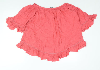 Womens UK Size 22 Yours Pink Basic Blouse