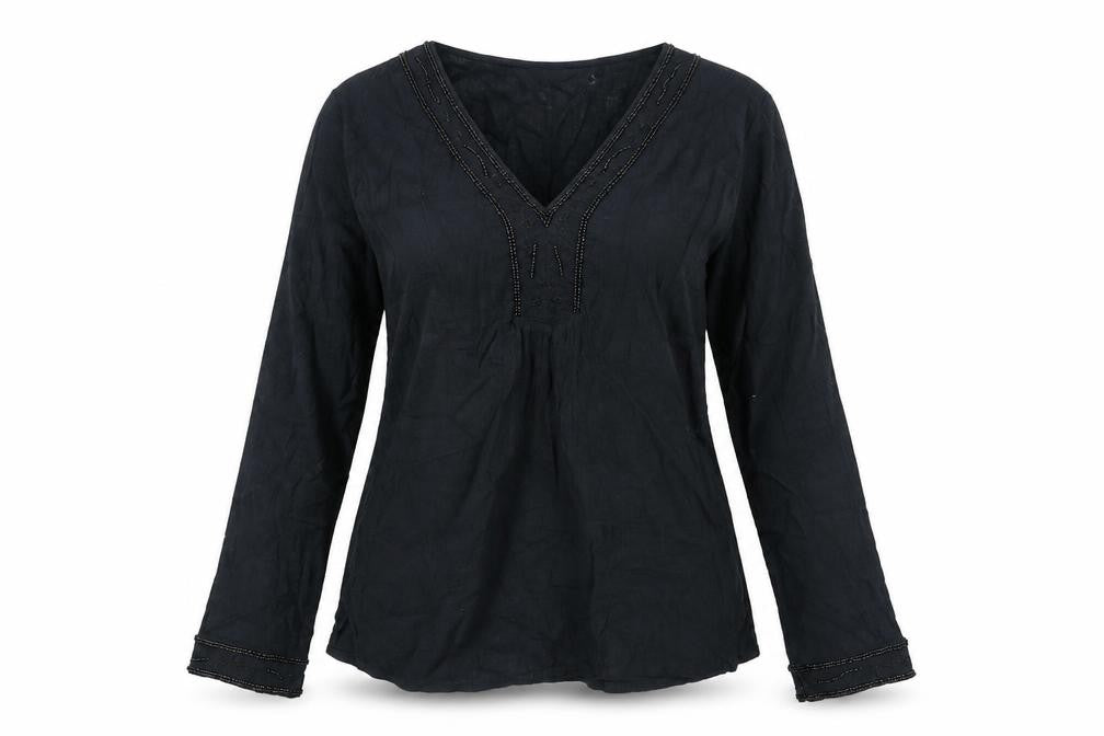 Womens UK Size 8 New Look Black Basic Blouse