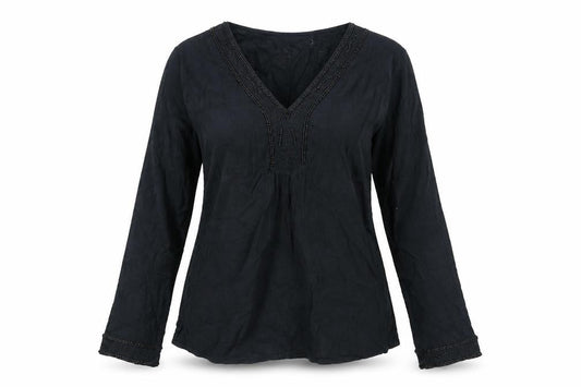 Womens UK Size 8 New Look Black Basic Blouse