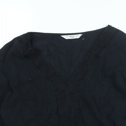Womens UK Size 8 New Look Black Basic Blouse