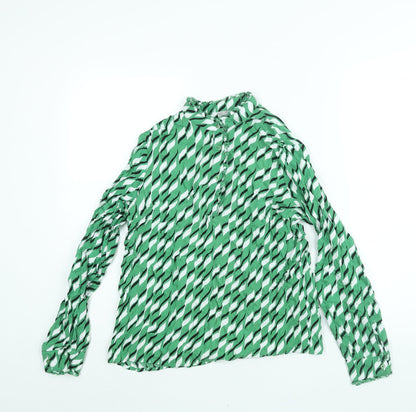 Womens UK Size S Fransa Green Basic Blouse
