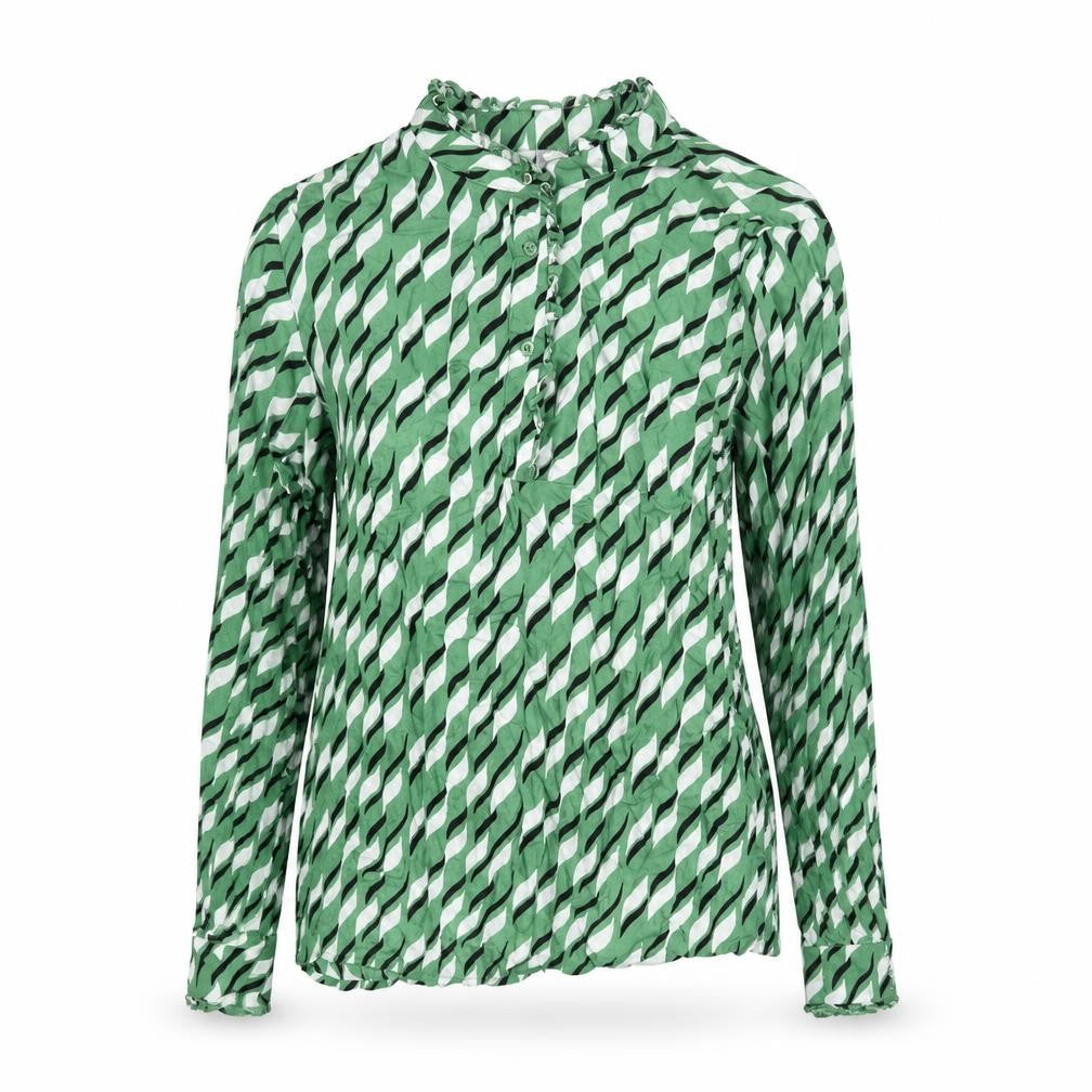 Womens UK Size S Fransa Green Basic Blouse