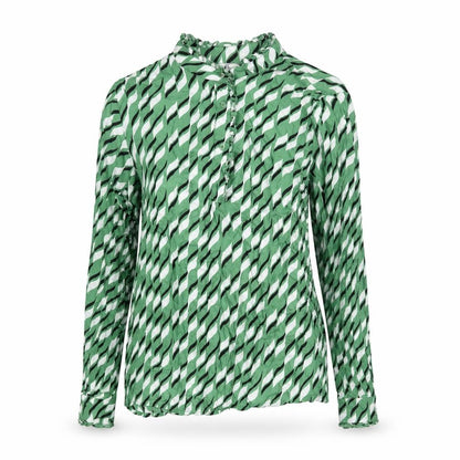 Womens UK Size S Fransa Green Basic Blouse