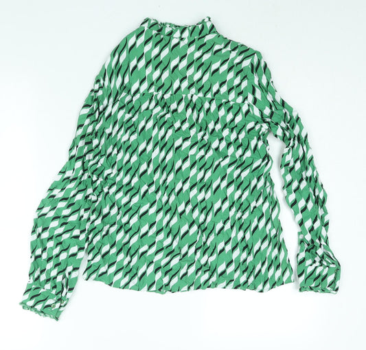 Womens UK Size S Fransa Green Basic Blouse