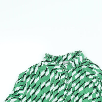 Womens UK Size S Fransa Green Basic Blouse