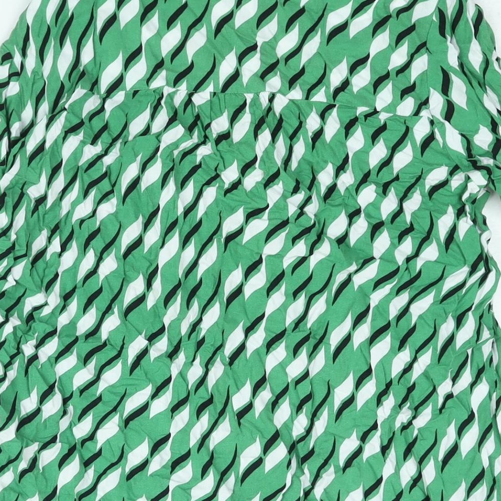 Womens UK Size S Fransa Green Basic Blouse