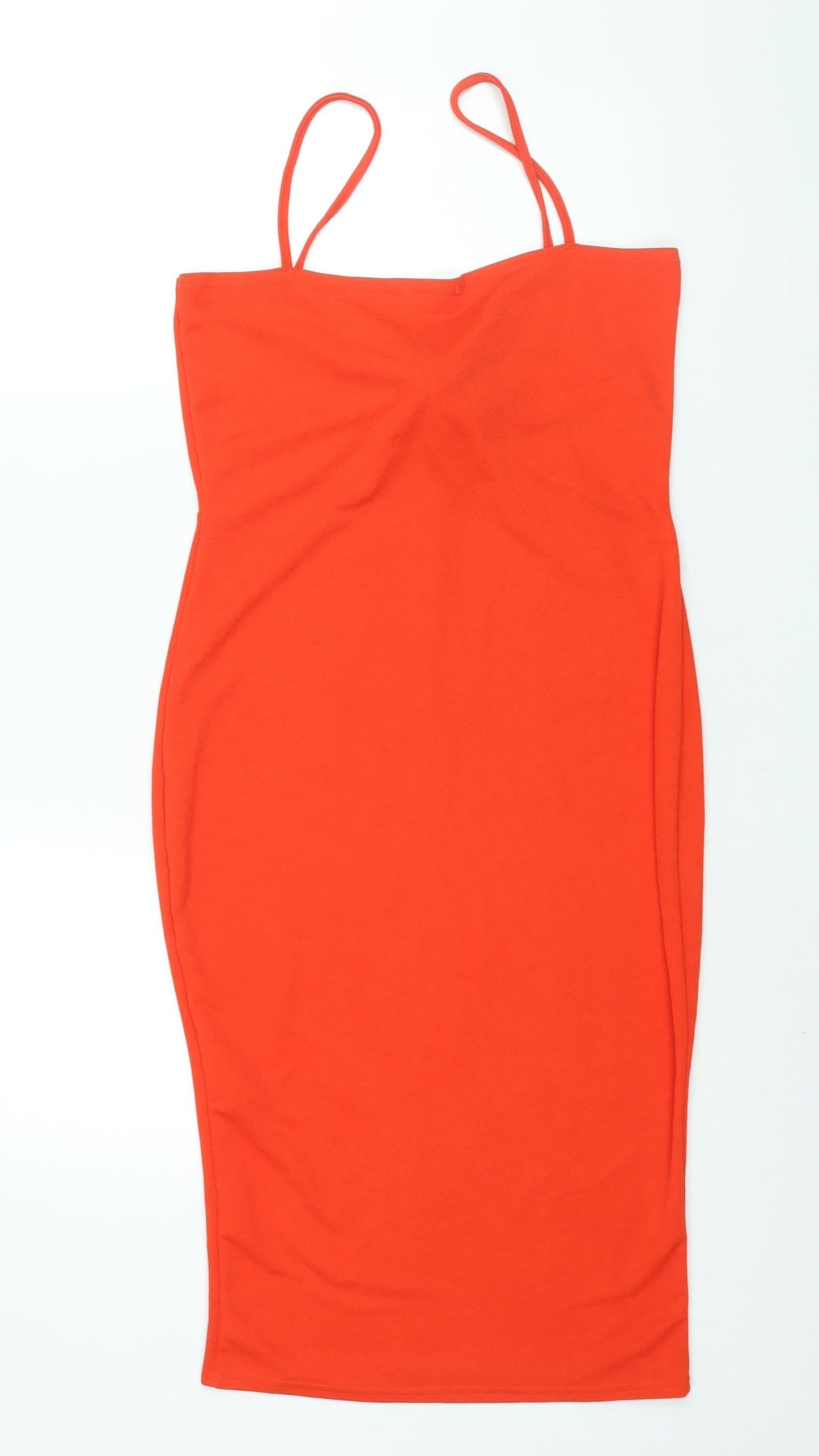 Boohoo Womens Red Polyester Bodycon Size 14 Sweetheart Tie - Tie