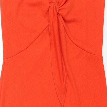 Boohoo Womens Red Polyester Bodycon Size 14 Sweetheart Tie - Tie