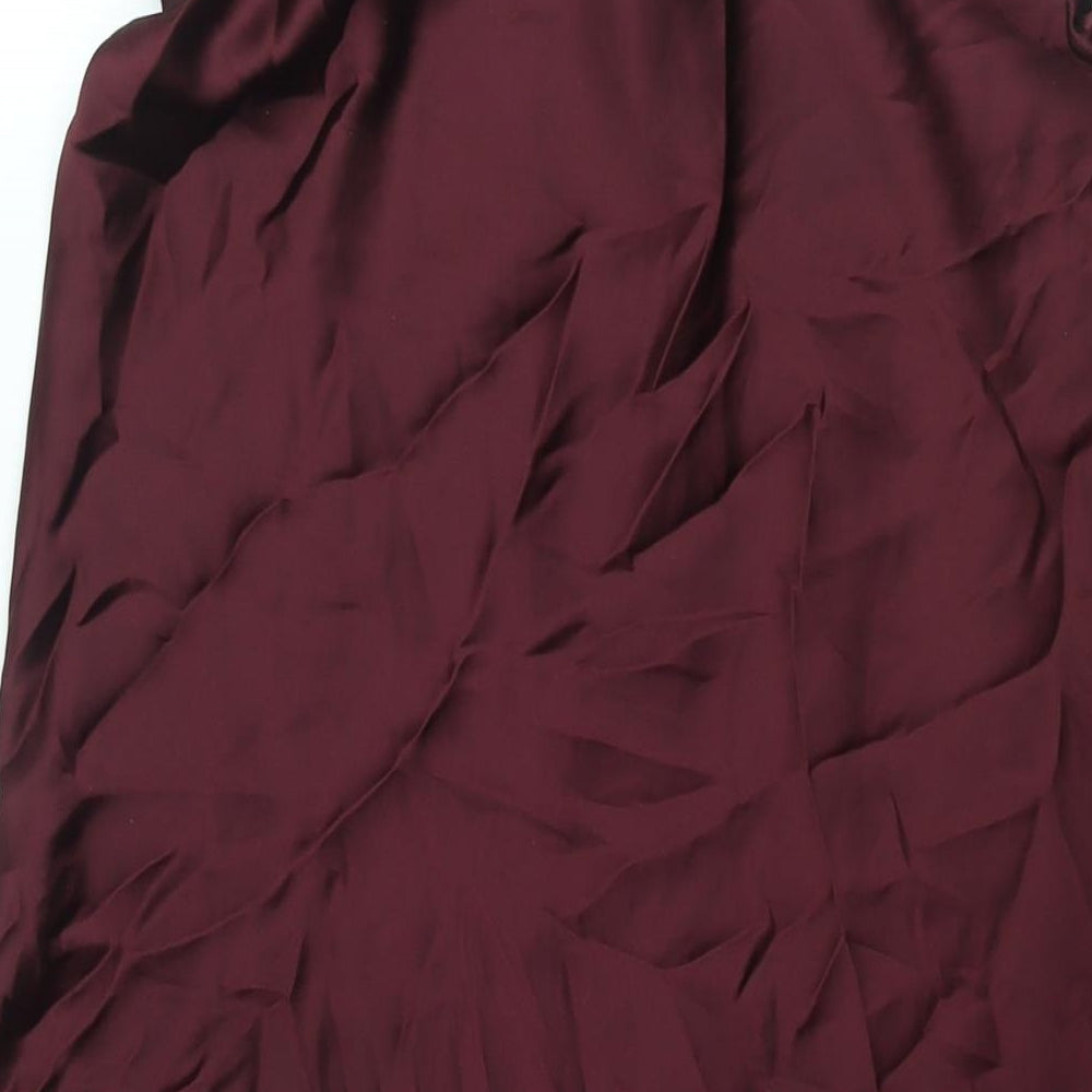 New Look Womens Red Polyester A-Line Skirt Size 12