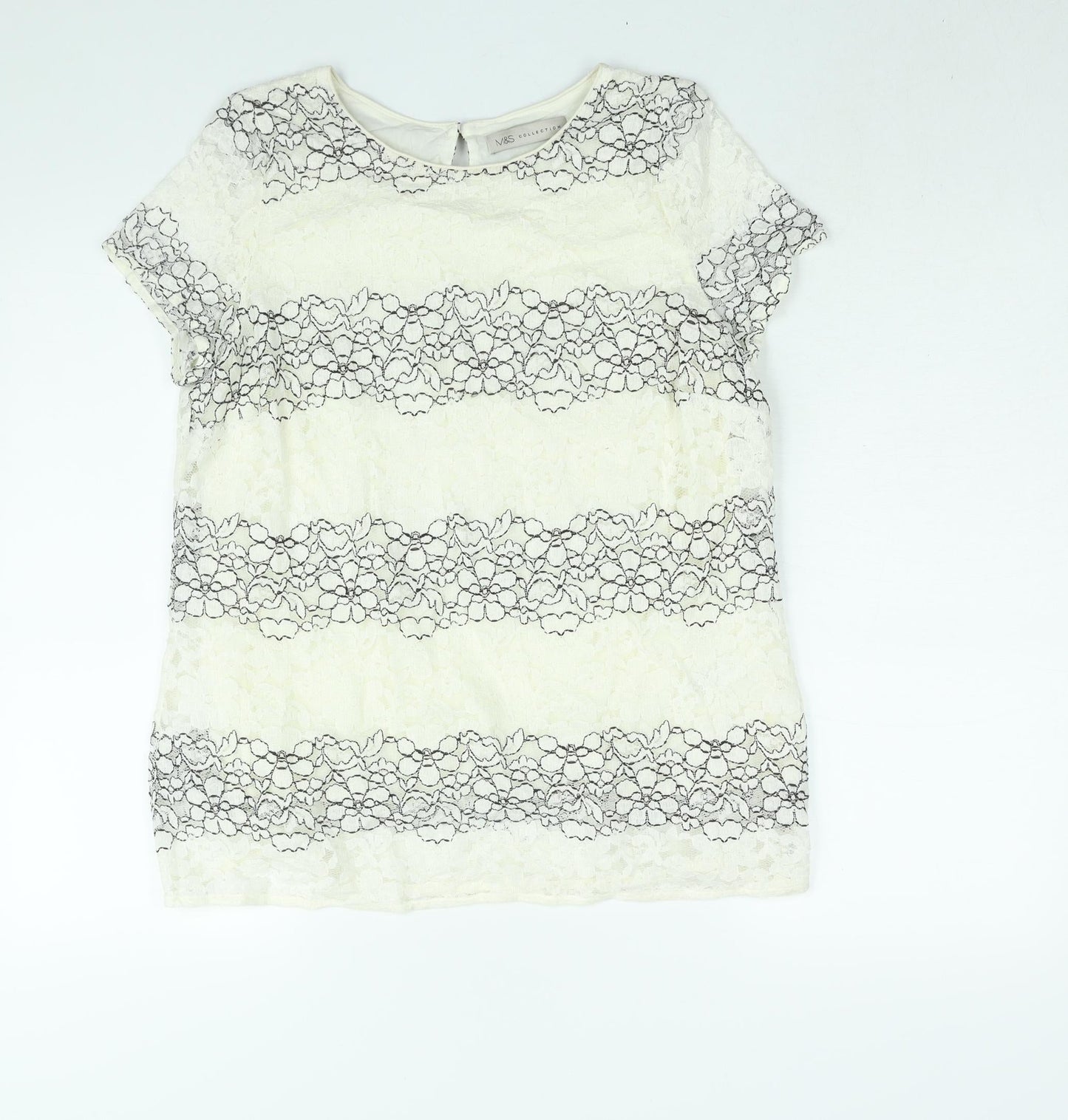 Womens UK Size 14 Marks and Spencer Ivory Basic Blouse