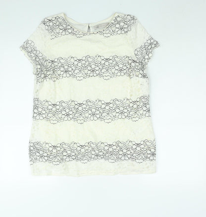 Womens UK Size 14 Marks and Spencer Ivory Basic Blouse