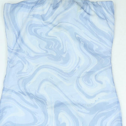 Pink Vanilla Womens Blue Geometric Polyester Mini Size 12 Sweetheart Pullover - Marble Print