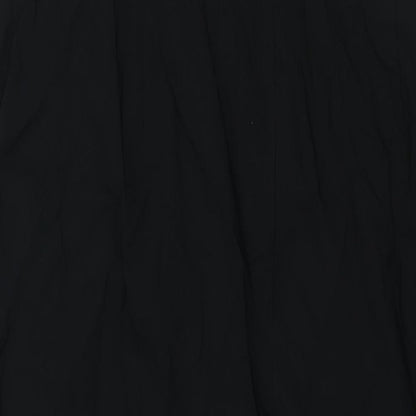 Marks and Spencer Womens Black Viscose Shift Size 22 Square Neck Zip - Front Slit