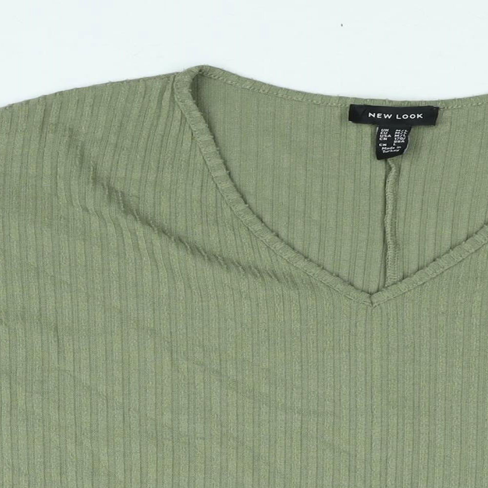Womens UK Size M New Look Green Basic Blouse