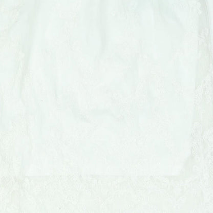 New Look Womens White Polyester Straight & Pencil Skirt Size 10 - Embroidered