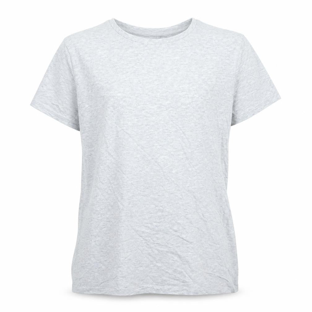 Front view of H&M girls’ grey cotton basic t-shirt, size 14, years round neck pullover