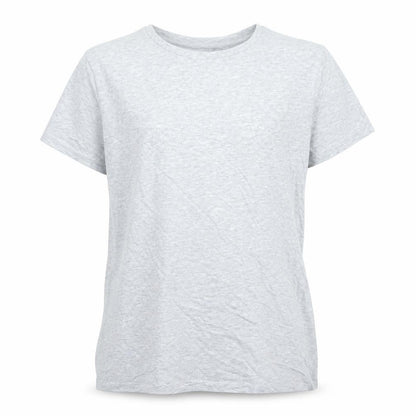 Front view of H&M girls’ grey cotton basic t-shirt, size 14, years round neck pullover