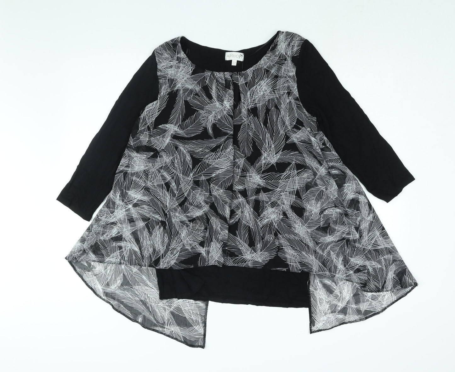 Womens UK Size 10 Apricot Black Basic Blouse