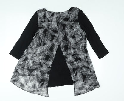 Womens UK Size 10 Apricot Black Basic Blouse